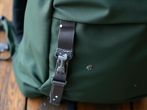 裂けたバックパックの修理前